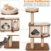 COSTWAY Arbre à chat en bois, arbre à chat tanière, arbre à Voir les images du produit 3