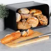 Capiente portapane in metallo nero con tagliere in bambù Anteprima dell’immagine prodotto 5