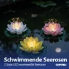 LED Seerose Floating 3er Set EVA PVC Ø17x6cm Solar gelb Produktbild-Vorschau 3