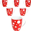 Pula rot Punkte 6er Set Kaffeebecher 300ml Porzellan-Tasse Produktbild-Vorschau 1