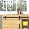 HOMCOM Schiebetürsystem Laufschiene für doppelte Holztüren Produktbild-Vorschau 6