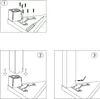 Diagrams showing the assembly steps for a table leg. Produktbild-Vorschau