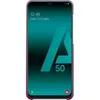 A Samsung Galaxy A50/A30s phone with a pink gradation back cover displayed on a teal background with the 'A50' logo. Produktbild-Vorschau