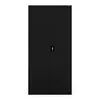 A black metal cabinet with two doors and a lock is shown against a white background. Voir les images du produit