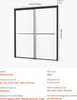 A product shot of a shower door with dimensions and specifications overlaid. Anteprima dell’immagine prodotto
