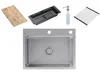 VBChome Edelstahlspüle 58 x 45 cm Gebürsteter Edelstahl Produktbild-Vorschau 2