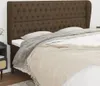 Kopfteil mit Ohren Dunkelbraun 183x23x118/128 cm Stoff Produktbild-Vorschau 1
