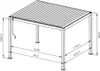 A technical drawing of a pergola with dimensions indicated. Produktbild-Vorschau