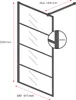 A diagram of a shower wall with dimensions and a close-up of the glass thickness. Anteprima dell’immagine prodotto