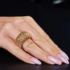 Breiter Himbeer Ring Damenring elastisch aus 585 Gold Produktbild-Vorschau 2