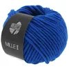 A ball of blue yarn with a label. Produktbild-Vorschau