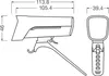 Technical drawing of a bicycle light set with dimensions. Anteprima dell’immagine prodotto