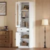 Hochschrank Vitrine, Standvitrine mit 2 Türen, 1 Schublade Produktbild-Vorschau 5