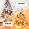 A split image showing a decorated Christmas tree during the day and at night. Produktbild-Vorschau