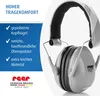 A product shot of ear defenders with descriptive text and branding. Voir les images du produit