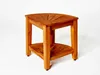 A wooden corner shelf with two tiers, presented on a white background. Produktbild-Vorschau
