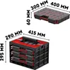 Two storage organizers are shown with dimensions indicated by text overlays. Podgląd zdjęcia produktu