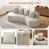 Leinenstoff Sofa Beige Couch mit 4 Kissen Polstersofa Produktbild-Vorschau 8