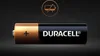 A Duracell battery is shown against a dark background, with a circular icon above it indicating low battery. Produktbild-Vorschau