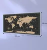 A world map poster with dimensions indicated. Produktbild-Vorschau