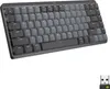 A Logitech MX Mechanical Mini keyboard and a USB receiver are shown against a white background. Voir les images du produit