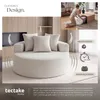 Relaxační křeslo tectake®, potah bouclé, průměr 127 x 60 Náhled obrázku produktu 6
