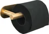 A black toilet paper roll on a gold-colored toilet paper holder. Produktbild-Vorschau