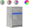 A concrete-effect bedside table with blue LED lighting. Produktbild-Vorschau