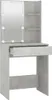 A grey, modern vanity table with a mirror and LED lights. Anteprima dell’immagine prodotto