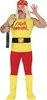 A person dressed in a wrestling costume, holding a championship belt. Anteprima dell’immagine prodotto