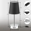 MONZANA® Nachttischlampe 2er Set 32cm Stoff Grau Taupe Produktbild-Vorschau 7