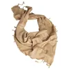 A tan-colored scarf is laid out on a white background. Produktbild-Vorschau