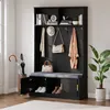 Sweiko Garderobenständer mit  Schuhbank, Garderobe,  6 Produktbild-Vorschau 2