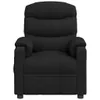 A black fabric recliner chair is shown from the front. Náhled obrázku produktu