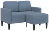vidaXL Divano 2 posti con chaise longue a L blu 125 cm lino Anteprima dell’immagine prodotto 8