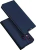A dark blue flip case for a smartphone is shown from a diagonal angle, with the cover open to reveal the phone inside. Anteprima dell’immagine prodotto
