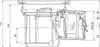 Technical drawing of a floor drain with dimensions and angles. Náhled obrázku produktu