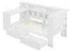 Lit plateforme en bois en forme de L avec bureau, étagère à Voir les images du produit 11