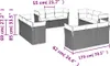 vidaXL 12-tlg. Garten-Sofagarnitur mit Kissen Braun Poly Produktbild-Vorschau 3