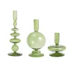 3er Glas-Kerzenhalter Set Kegelförmig Grün für Party Produktbild-Vorschau 1