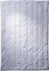 A white duvet is laid flat on a white background, showing its quilted texture and vertical stitching. Produktbild-Vorschau