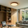 Lindby LED-Deckenlampe Velua, weiß/holz dunkel, CCT, Ø 50 Produktbild-Vorschau 3
