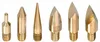 A set of six brass tips for a wood-burning tool, arranged in a line against a white background. Podgląd zdjęcia produktu