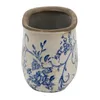 Clayre & Eef Květináč 17x9x10 cm Modrá bílá keramika Náhled obrázku produktu 4