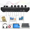 A diagram showing the connections and accessories for a sound card. Produktbild-Vorschau