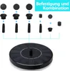 Diagram showing different attachments and combinations for a solar fountain pump. Produktbild-Vorschau