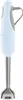 A close-up, isolated studio shot of a light blue and gray hand blender with a silver shaft and blade. Anteprima dell’immagine prodotto