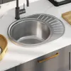 vidaXL Vestavný dřez se sítkem a sifonem Oválný dřez z Náhled obrázku produktu 2