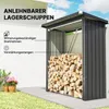 Outsunny Kaminholzregal Außen Stahl 150 x 66,5 x 150 cm Produktbild-Vorschau 4