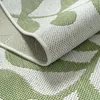 Outdoor Teppich Grün Weiß mit Blättermuster für Balkon Produktbild-Vorschau 2